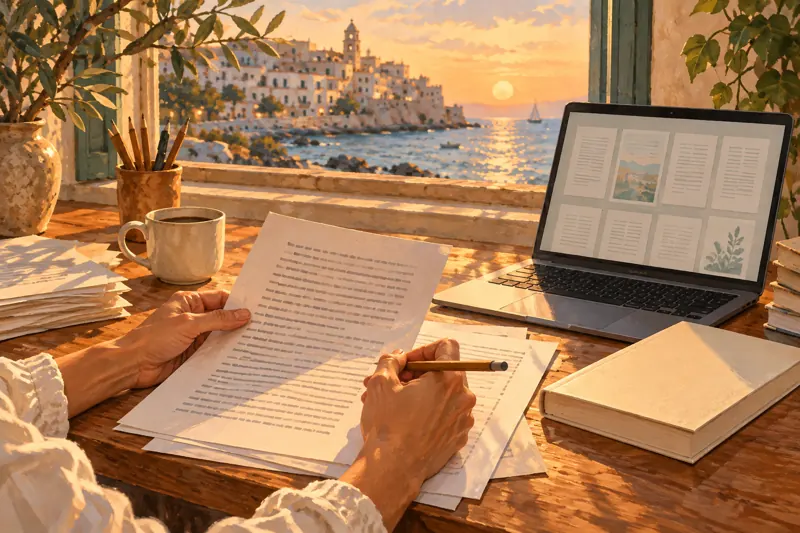 Revisione di un manoscritto in preparazione per la pubblicazione.