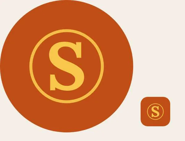 Logo di STEFY: una S dorata su fondo arancione.